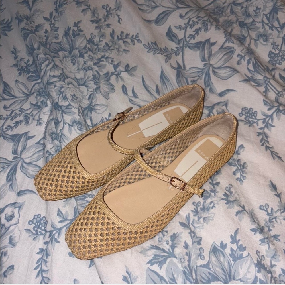 Dolce Vita Woven Tan Mary Jane Flats